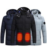 Long Padded Heated Down Jacket