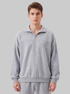 Men #lightgrey Stand Collar zipper Tracksuit 