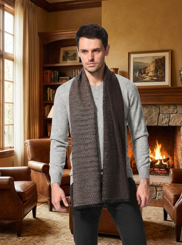 #VolcanicGray Men Mulberry Silk Scarf