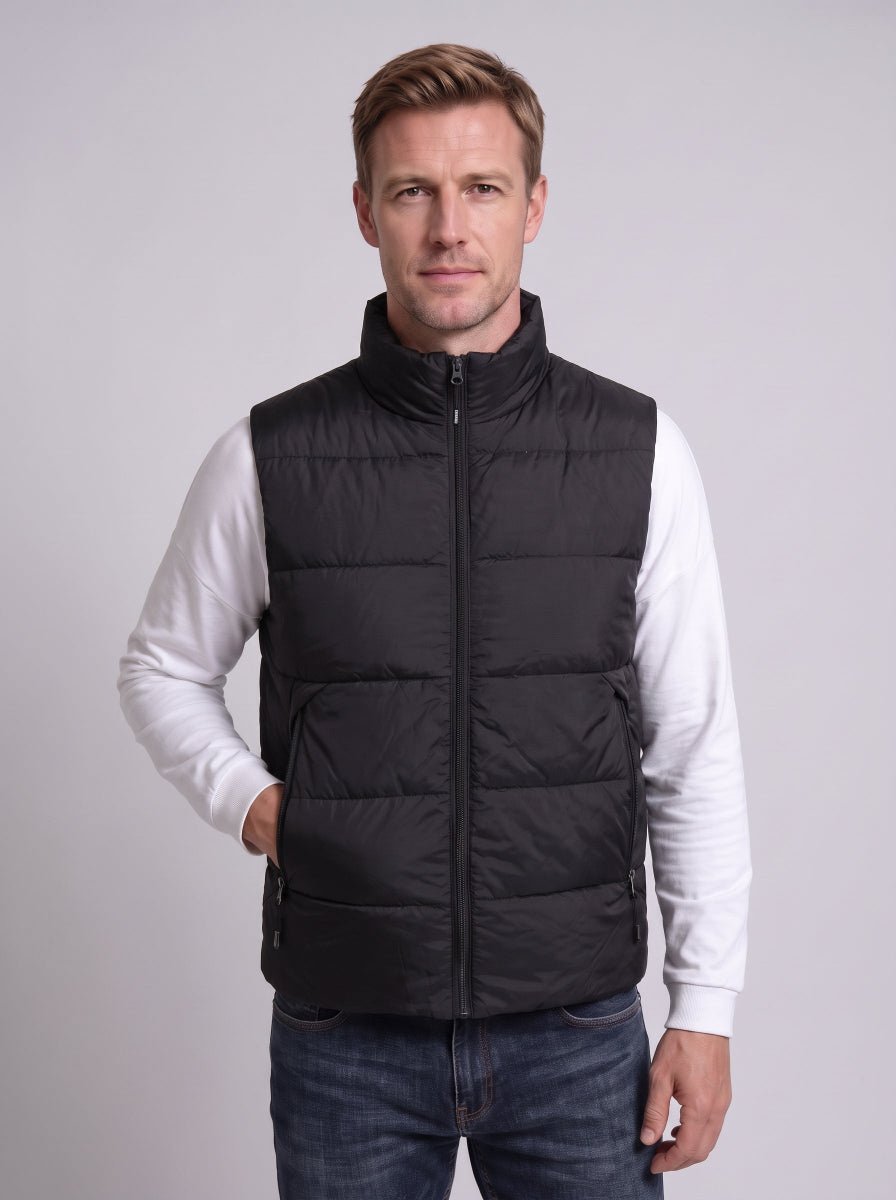 #Men Stand Collar Duck Down Heated Gilet