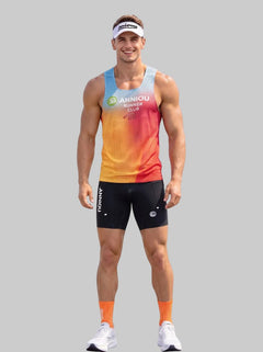 Men black running compression shorts