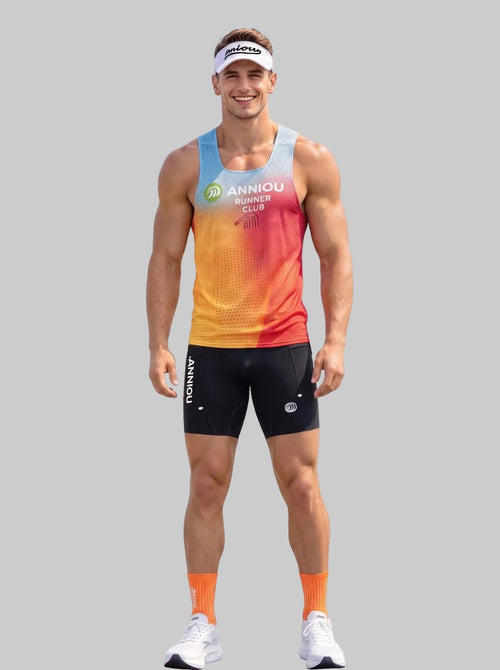 Men black running compression shorts