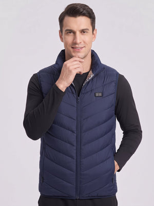 Men's 15 Zones Heated Quilted Gilet in #navy