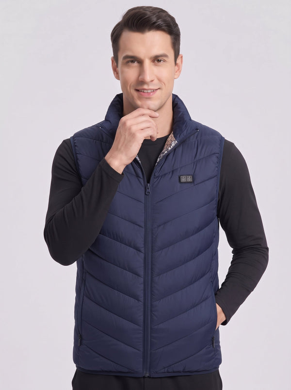 Men's 15 Zones Heated Quilted Gilet in #navy