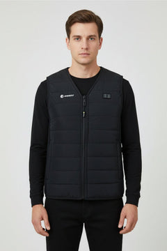 Men's Black Anniou V Neck heated gilet