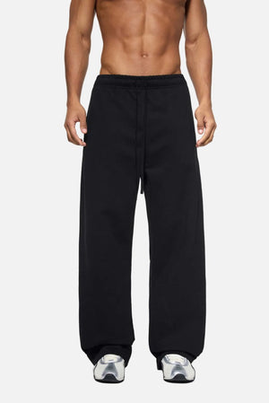 Mens #Black Drawstring Straight Leg Sweatpants