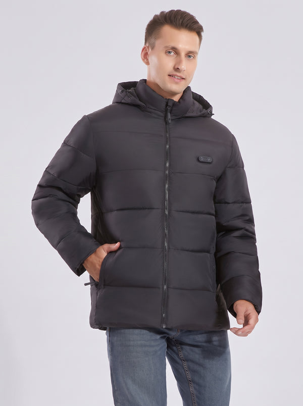 Mens #Black Dual Control Heated Padded Jacket