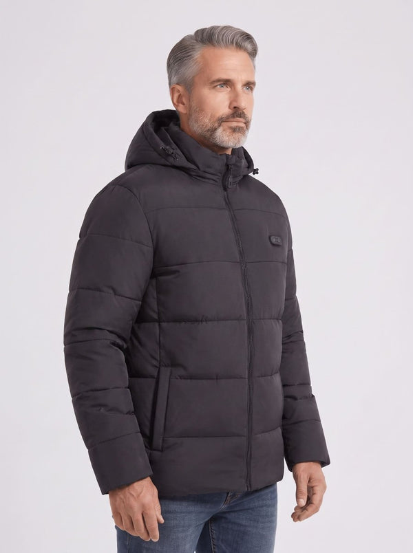 Men's Black Heated Padded Jacket side