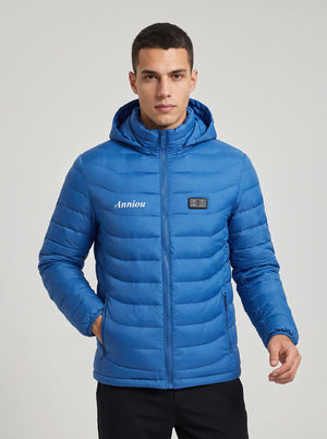 Men's Blue Heated Puffer Jacket