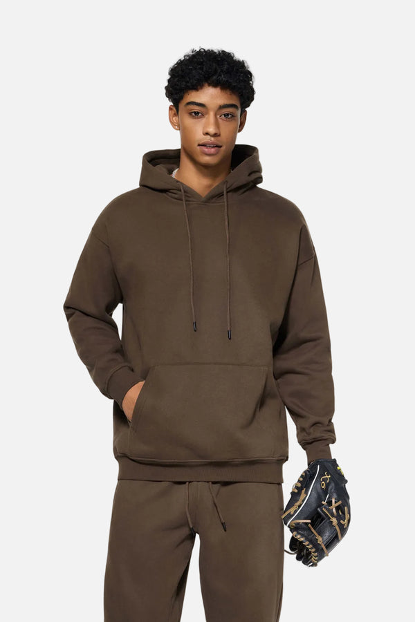 Mens #Brown Fleece Lined Hoodie
