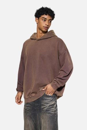 Mens #Brown Vintage Washed Gradient Hoodie