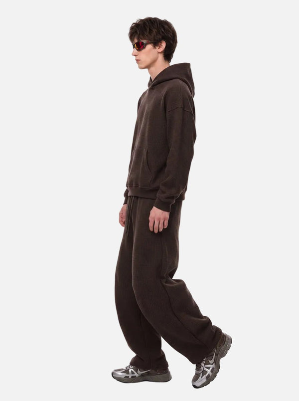Mens #Coffee Waffle Knit Cropped Hoodie