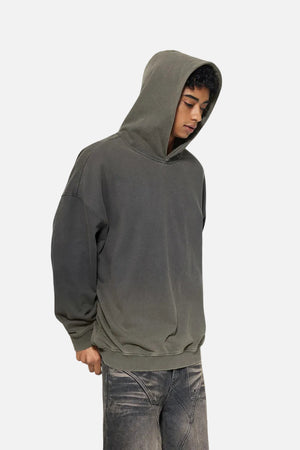 Mens #DarkGrey Vintage Washed Gradient Hoodie
