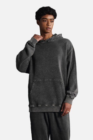 Mens #Darkgrey Heavyweight Wax Dyed Vintage Hoodie