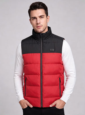 #red Men's Heated Puffer Gilet