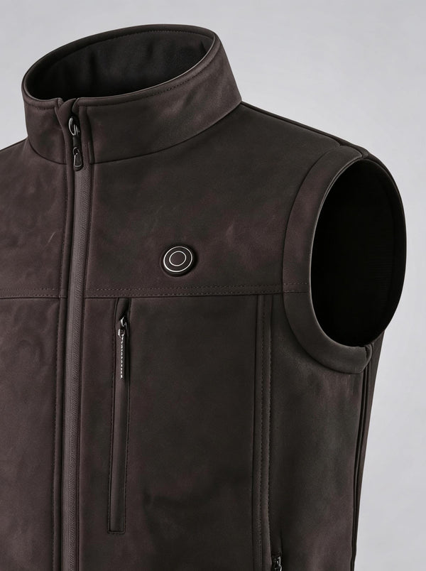 Men’s Heated Vest with Heat Control Button and Zipper Chest Pocket
