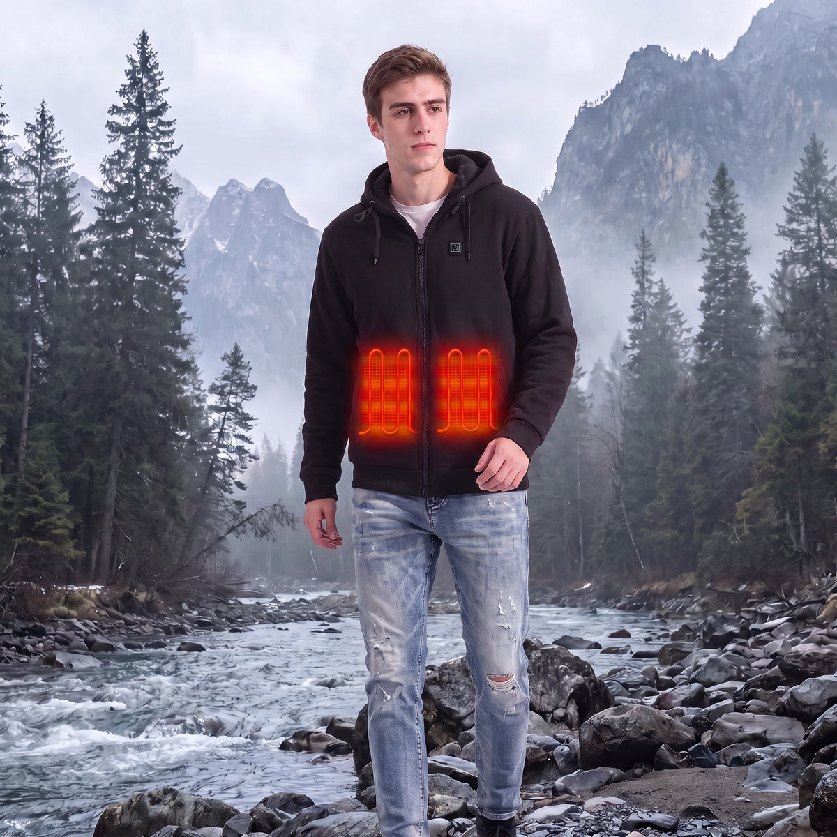 Men’s Heated Zip Up Hoodie