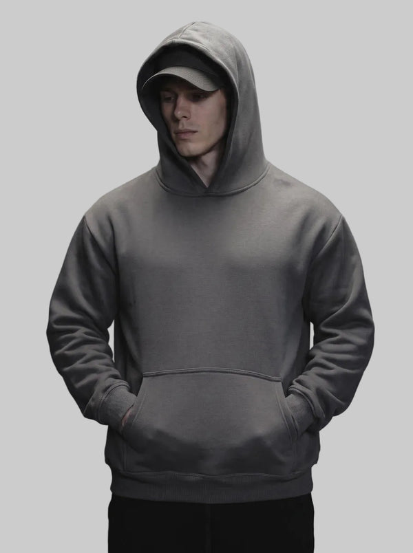 #Grey Men‘s Hooded Sweatshirt
