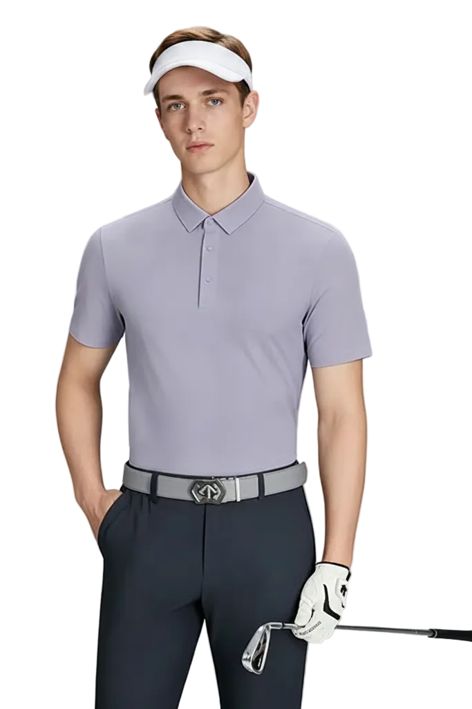 Men's Light Pruple Quick-drying Golf Polo