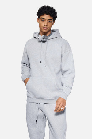 Mens #Lightgrey Fleece Lined Hoodie