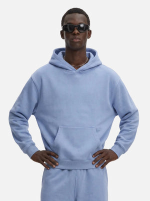 Mens #MidBlue Heavyweight Fleece Lined Pullover Hoodie