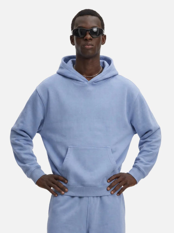 Mens #MidBlue Heavyweight Fleece Lined Pullover Hoodie