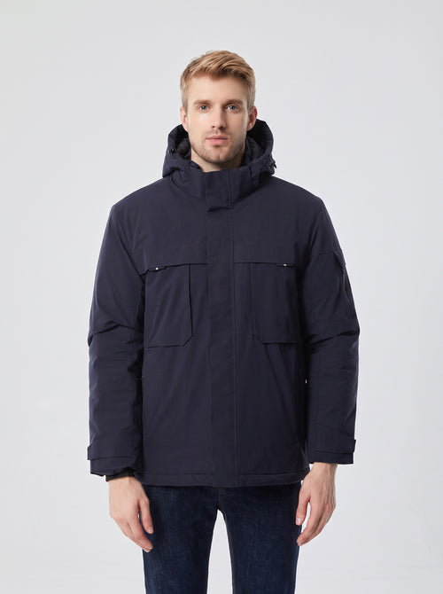 Mens #NavyBlue Outdoor 9 Area Heated Softshell Jacket