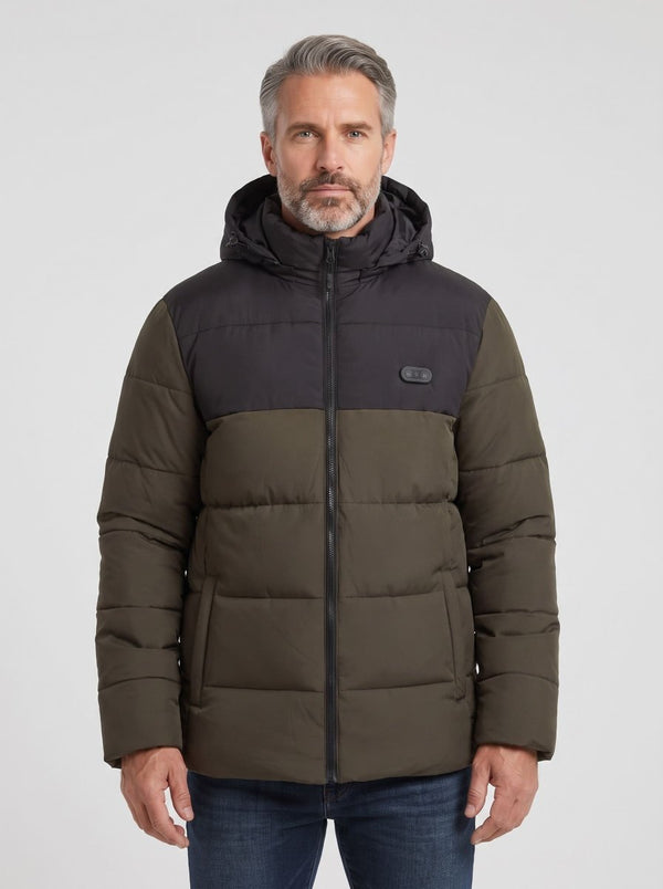 Men's Navy Green Heated Padded Jacket