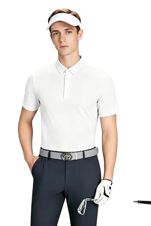 Men’s #White Golf Polo Shirt