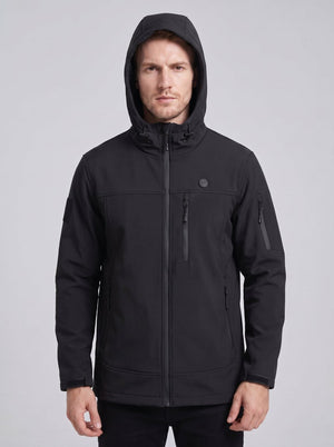 Men’s Windpfoof Hooeded Heated Softshell Jacket in #black