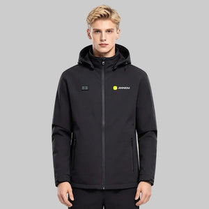 Men’s #black Hooded Heated Softshell Jacket