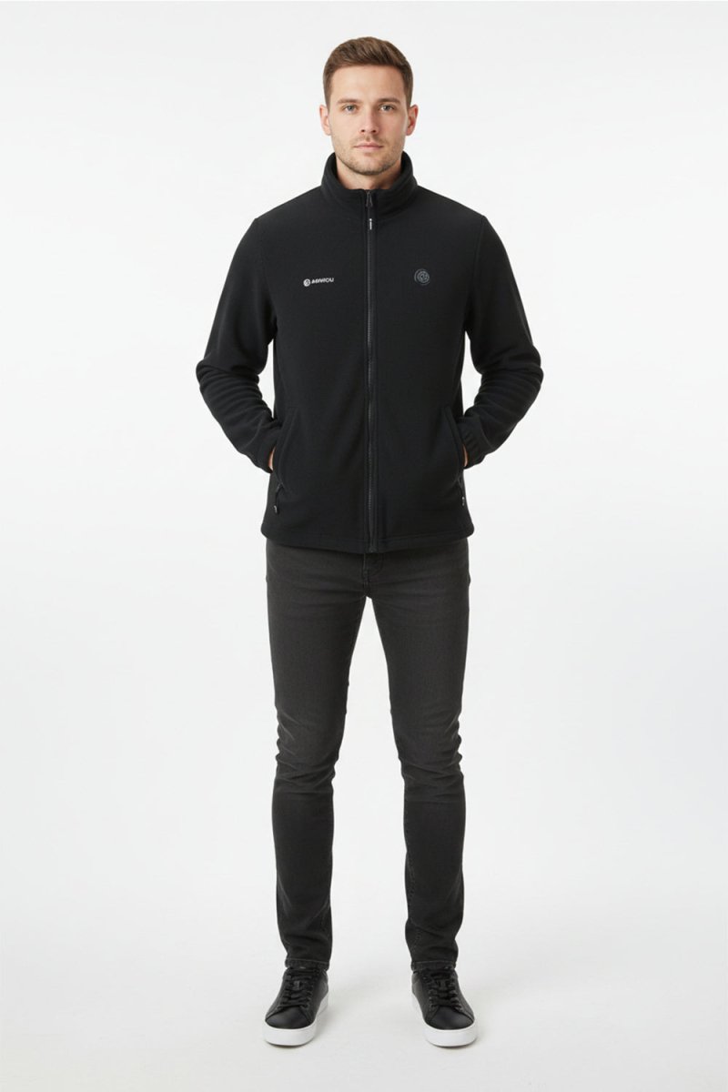 Men's black fleece heated jacket