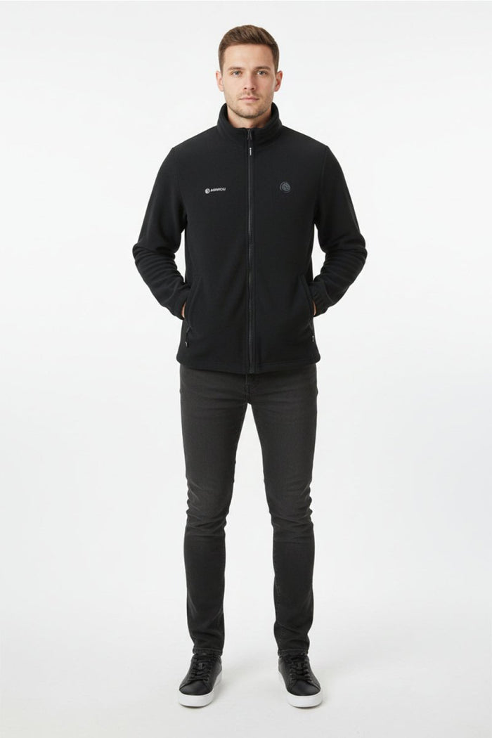 Men's black fleece heated jacket