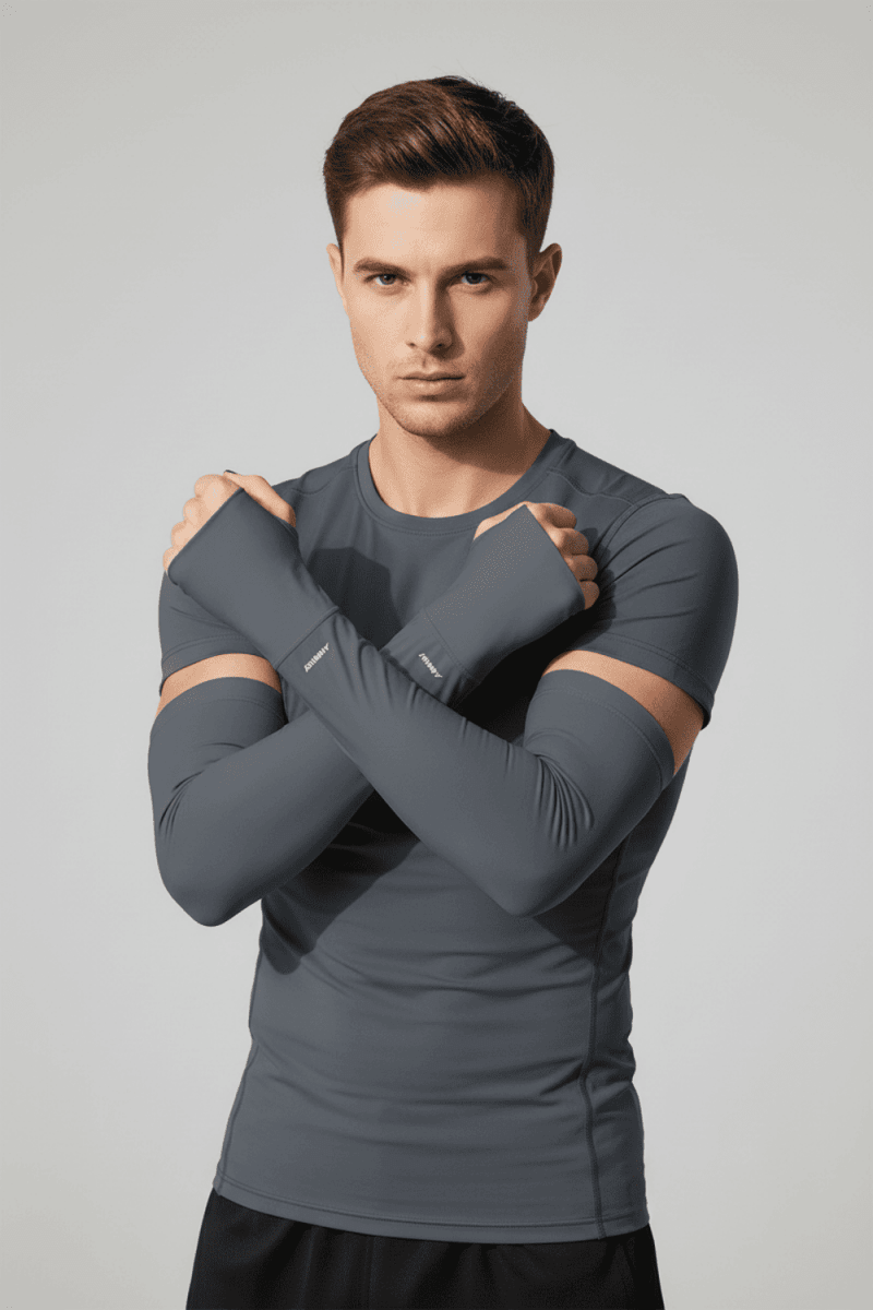 Men's gray UV Cooling Arm Sleeves