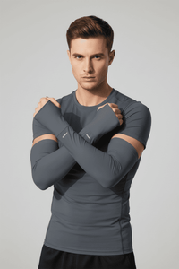 Men's gray UV Cooling Arm Sleeves
