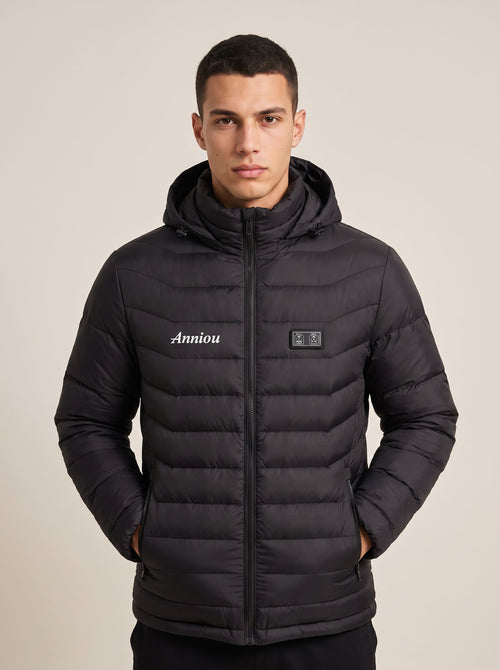 Men's Black Heated Puffer Jacket