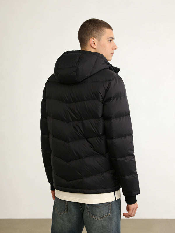 Mens Black Heated Zip Up Jacket Back