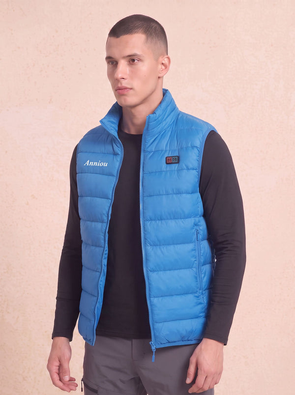 Men's Blue Heated Puffer Vest