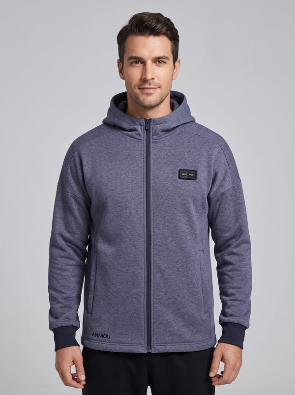Mens Full-Zip Heated Hoodie in Gray