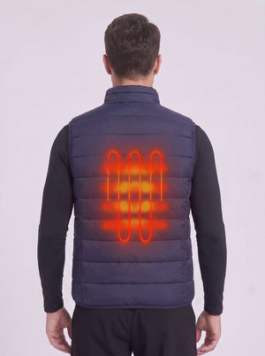 Men's Navy Heated Gilet with 1 heat zone to the back