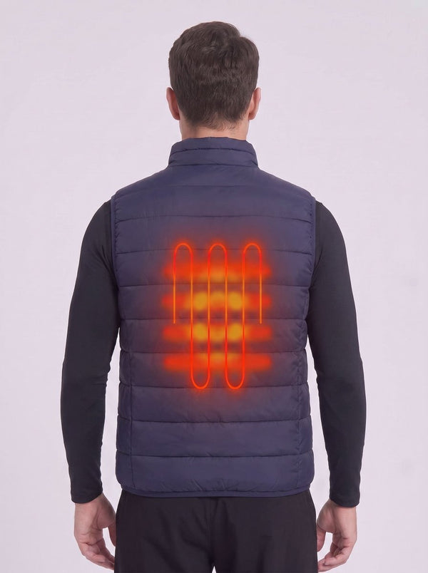 Men's Navy Heated Gilet with 1 heat zone to the back