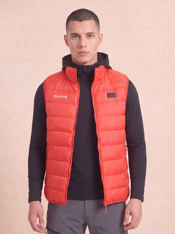 Men's Red Heated Puffer Vest