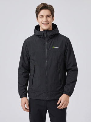 Mens black UPF 50+ Hooded Jacket