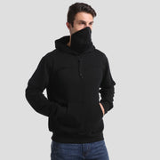 Mens black pullover Masked Hoodie