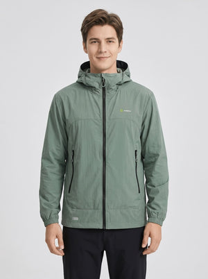 Mens green UPF 50+ Hooded Jacket