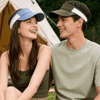 The couple went camping wearing sun-protective, quick-drying golf hats