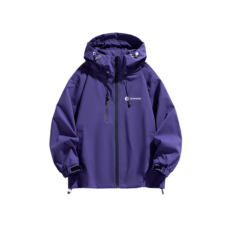 Navy Blue Breathable Hooded Shell Jacket