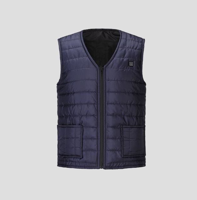 Navy Blue Heated V Neck Vest