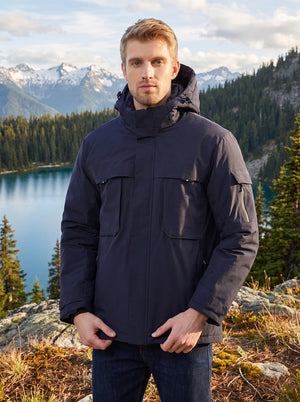 #NavyBlue Outdoor 9 Area Heated Softshell Jacket