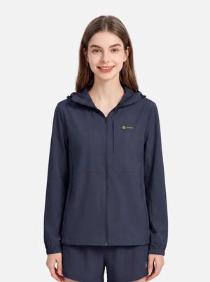 #NavyBlue UPF50 Water Repellent Hooded Jacket